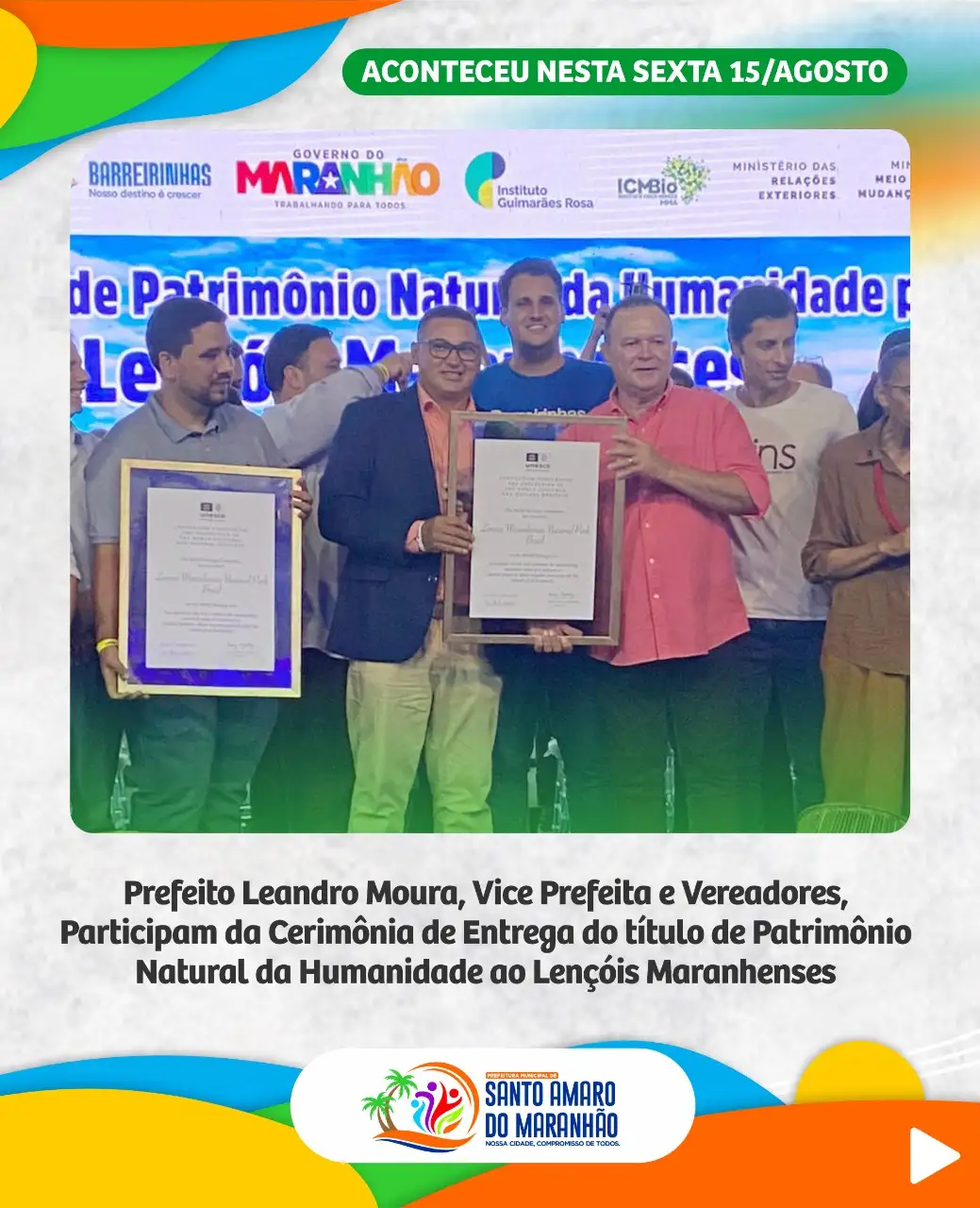 ENTREGA DE TÍTULO DE PÁTRIMÔNIO NATURAL DA HUMANIDADE!